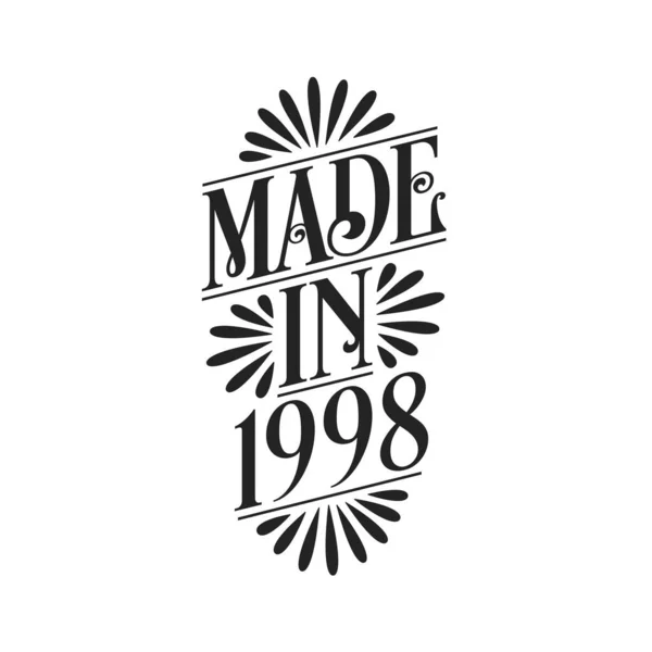 Litery Kaligraficzne 1998 Urodziny Made 1998 — Wektor stockowy