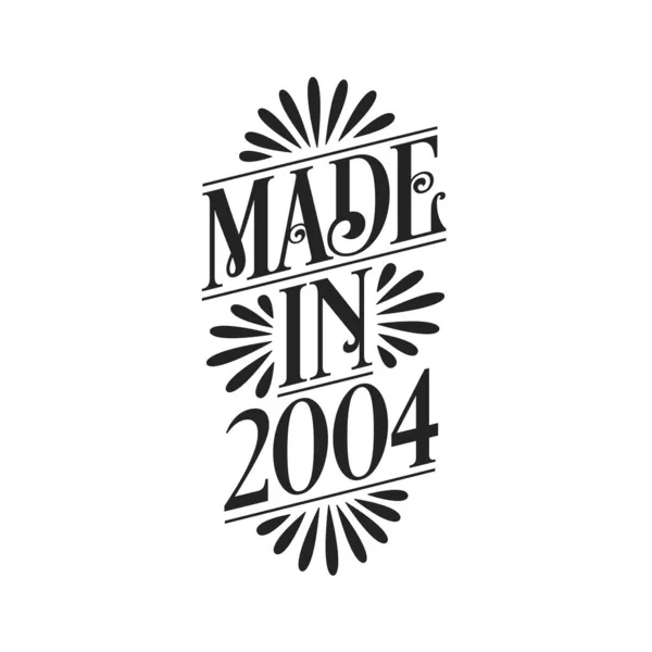 Kalligráfia Betű 2004 Születésnapja Made 2004 — Stock Vector