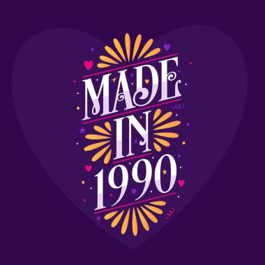 1990 'da Kaligrafi harfleri ile yapılan doğum günü kutlaması