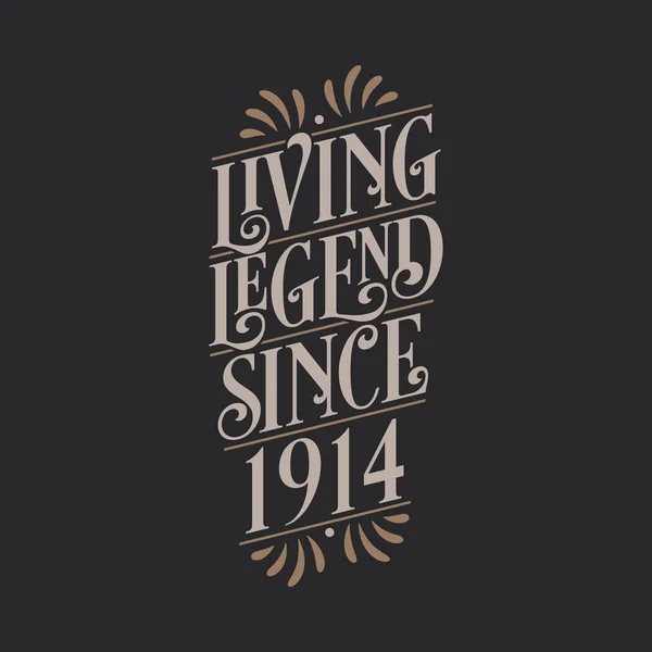 Living Legend 1914 1914 Birthday Legend — Stock Vector