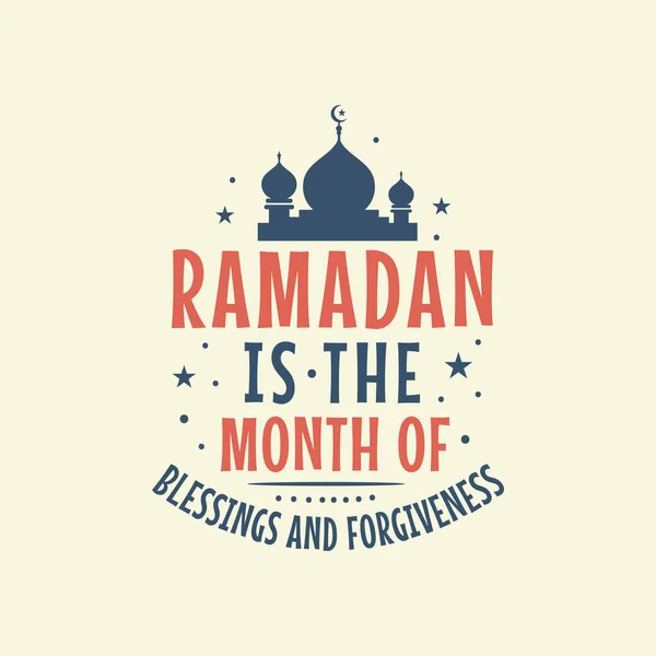 Ramadán Mes Las Bendiciones Perdono Ramadán Kareem Citas Diseño Letras — Vector de stock