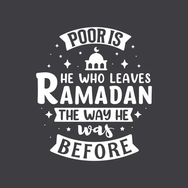 Pobre Que Deja Ramadán Forma Que Era Antes Ramadán Mejor — Vector de stock