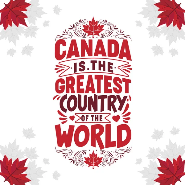 Citations Fête Canada Lettrage Gardez Votre Calme Votre Amour Canada — Image vectorielle