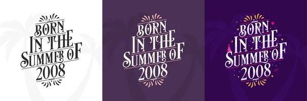 2008年夏生まれ誕生日引用バンドル — ストックベクタ