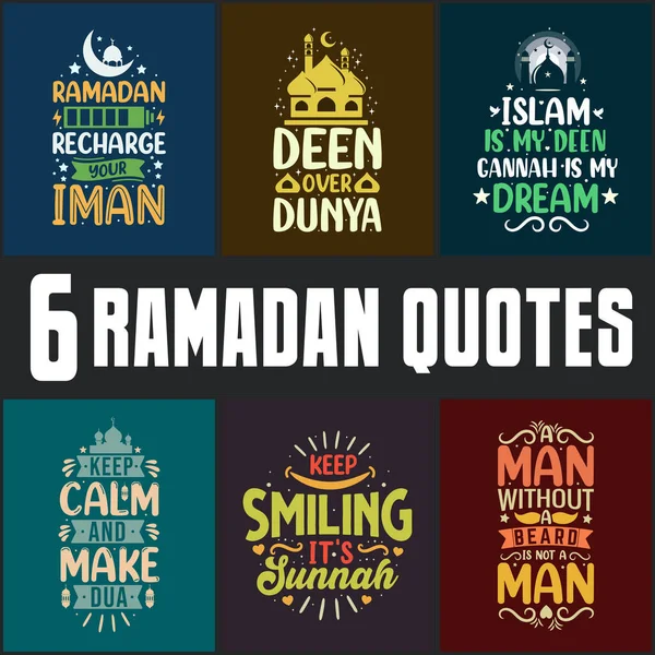 Paquete Diseño Ramadán Conjunto Citas Islámicas Paquete Svg Ramadán — Vector de stock