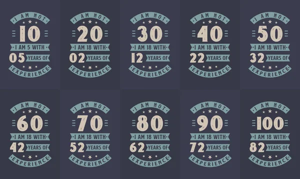 Happy Birthday Celebration Typography Bundle Design Retro Vintage Birthday Quote — Image vectorielle