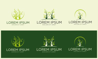 Doğa ağacı koleksiyonu logo vektör resmi