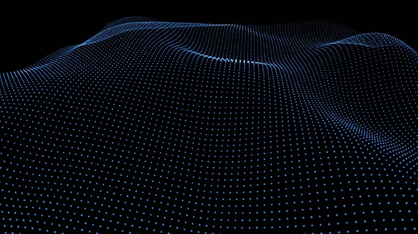 Abstrakte digitale Teilchenwelle. Futuristische punktierte Wellen.Digitale Welle von Teilchen. Technischer Hintergrund. — Stockfoto