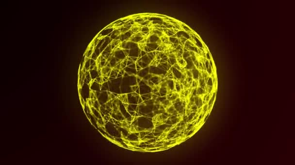 Abstract 3d futuristic sphere. Particles and Energy flowing. Futuristic digital background. Data visualization. 3d rendering. 4k. — Vídeo de stock