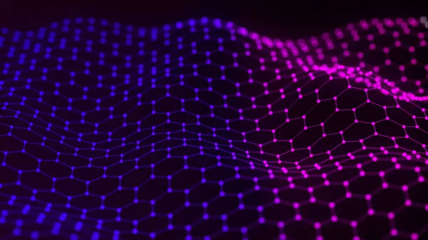 Futuristic Hexagon Background Big Data Abstract Technology Background Plexus Effect — Photo