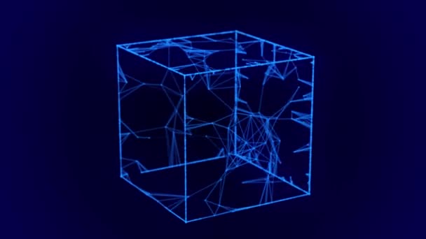 Abstract Futuristic Square Particles Energy Flow Futuristic Digital Background Data — Vídeos de Stock