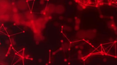 Futuristic wave with dots and lines. Abstract technology background. Big data concept. 4k animation.