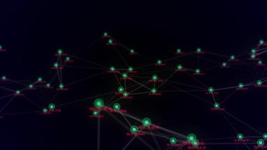 Büyük veri görselleştirmesi. Bilgisayar kodu. Veri ağları. Dijital iletişim kavramı. Görsel bilgi. 3 boyutlu görüntüleme. 4k animasyon