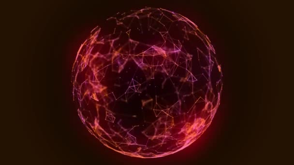 Esfera Futurista Abstracta Visualización Datos Partículas Energía Fluyendo Fondo Digital — Vídeo de stock