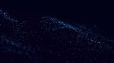 Noktalı fütüristik dalga. Büyük veri konsepti. 3 boyutlu görüntüleme. Soyut teknoloji geçmişi. 4k animasyon.