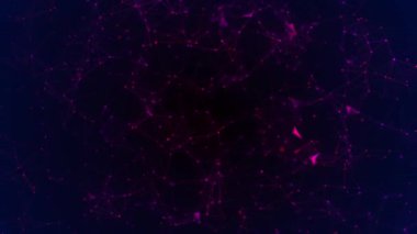 Mavi arka planda soyut dinamik telli torus. Bilimsel veri akışı. Fütürist dijital teknoloji. 3D görüntüleme. 4k animasyon.