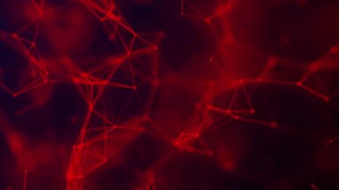 Renkli çokgen boşluk. Bağlantı noktaları ve çizgi yapısı. Dijital arka plan. Üç boyutlu. Üçgen fütüristik iş duvar kâğıdı. 4k animasyon.