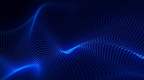 Abstract Digital Wave Particles Futuristic Point Wave Technology Background — Stok fotoğraf