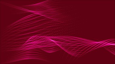 Parçacıkların soyut dijital dalgası. Gelecekçi nokta dalgası. Teknoloji arka plan vektörü. 3d.