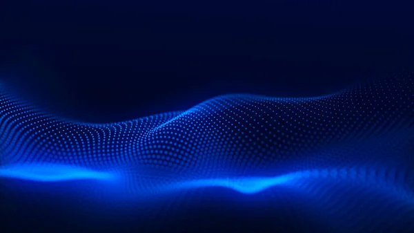 Abstract Digital Wave Particles Futuristic Point Wave Technology Background — Foto de Stock