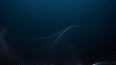 Abstract digital wave of particles. Futuristic point wave. Technology background vector. 3d.