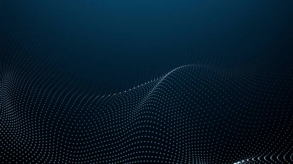 Abstract Digital Wave Particles Futuristic Point Wave Technology Background Vector — Stock vektor