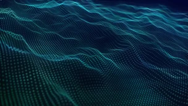 Dynamic Wave Digital Technology Background Rendering Seamless Loop Big Data — Vídeo de Stock