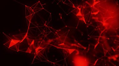Colored polygonal space. Connection dots and lines structure. Digital background. 3d. 4k animation.