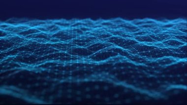 Soyut dijital arkaplan. Bilgisayar kodu. Veri ağları. Dijital iletişim kavramı. Büyük veri görselleştirmesi. 3 boyutlu görüntüleme. 4k animasyon.