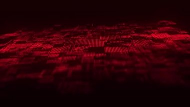 Abstract technology background. Futuristic matrix particles. Big data digital code. 3d. 4k animation.