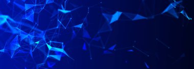 Renkli çokgen boşluk. Bağlantı noktaları ve çizgi yapısı. Dijital arka plan. Üç boyutlu. Üçgen fütüristik iş duvar kağıdı.