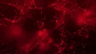 Colored polygonal space. Connection dots and lines structure. Digital background. 3d. 4k animation