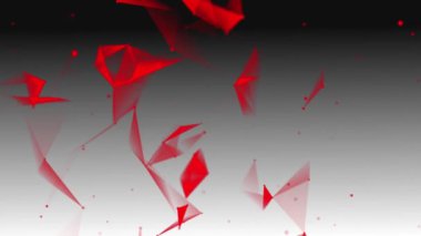 Colored polygonal space. Connection dots and lines structure. Digital background. 3d. Triangular futuristic business wallpaper. 4k animation.