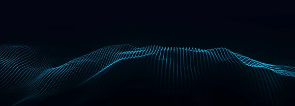 Abstract Digital Wave Particles Futuristic Point Wave Technology Background — 스톡 사진