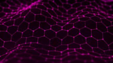 Geleceğin altıgen arka planı. Soyut teknoloji geçmişi. Teknoloji konsepti. Büyük veri. Üç boyutlu. 4k animasyon.
