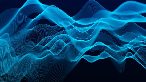 Абстрактные Цифровые Волны Частиц Футуристическая Волна Технологический Фон — стоковое фото