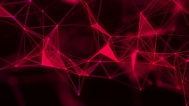 Renkli çokgen boşluk. Bağlantı noktaları ve çizgi yapısı. Dijital arka plan. Üçgen fütüristik iş duvar kâğıdı. Üç boyutlu. 4k animasyon.