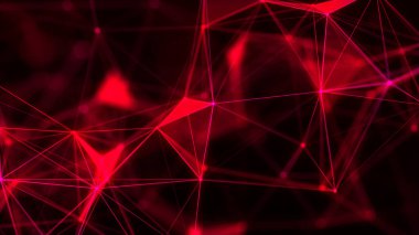 Renkli çokgen boşluk. Bağlantı noktaları ve çizgi yapısı. Dijital arka plan. Üç boyutlu. Üçgen fütüristik iş duvar kağıdı.