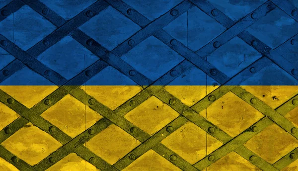 Ukrainian Yellow Blue Flag Support Ukraine War Stop Russia Pray — Stockfoto