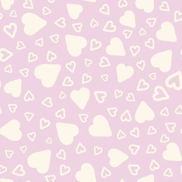 Seamless Pattern Cream Hearts Pink Background Vector Illustration Ideal Print — Stockvector