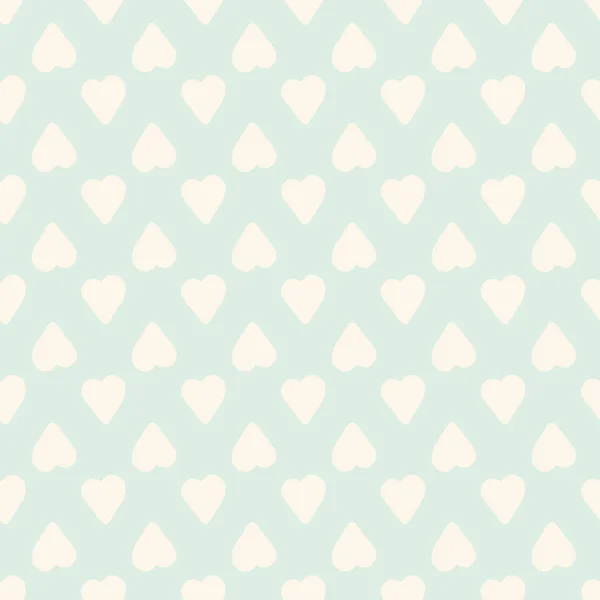 Vector Illustration Cream Hearts Blue Background Seamless Pattern Ideal Print — Stockvector