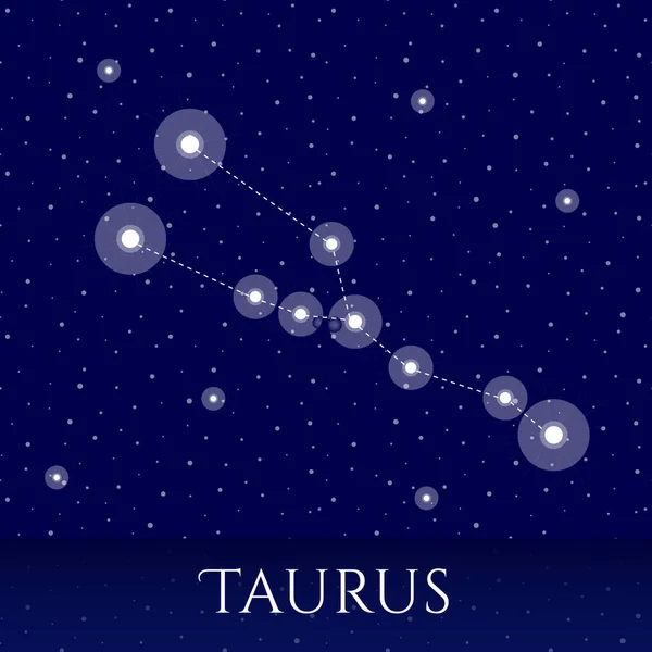 Zodiac Csillagkép Taurus Vektor Illusztráció Taurus Csillagképpel Kék Csillagos Háttérrel — Stock Vector