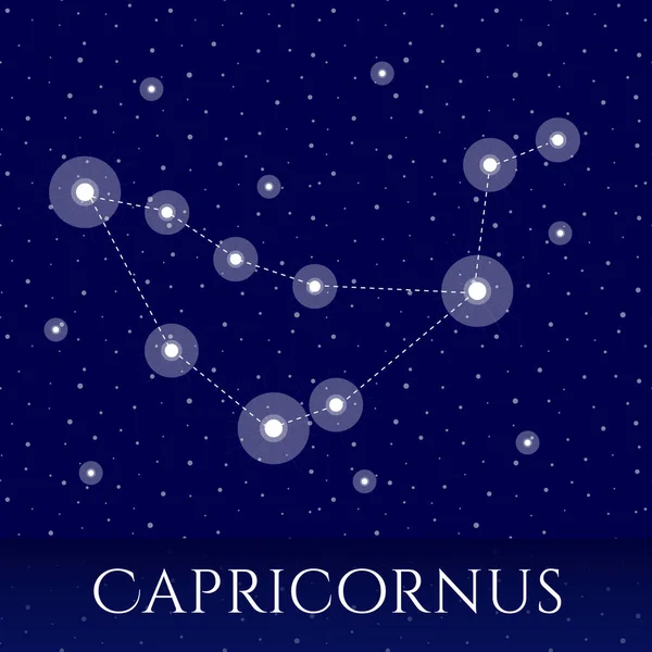 Zodiac Constellation Capricornus Vector Illustration Capricornus Constellation Blue Starry Background — Stock Vector