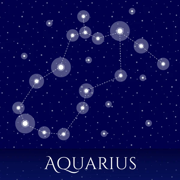Zodiac Constellation Aquarius Vector Illustration Aquarius Constellation Blue Starry Background — Stock Vector