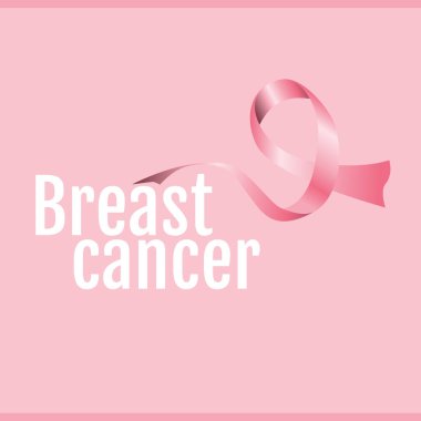 Vector banner, with pink ribbon for the breast cancer care month, made in October. Awaneress month. With pink tones