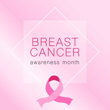 Ekim ayında yapılan göğüs kanseri bakımı ayı için pembe kurdeleli vektör pankartı. Farkındalık ayı. Pembe tonlarla