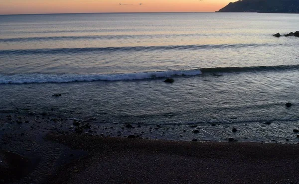 Marea Landscape Sunset Unde Sunset Colori Speciale Efecte Sunt Date — Fotografie, imagine de stoc