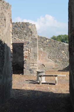 İtalya 'nın Pompei şehrinin kalıntıları.