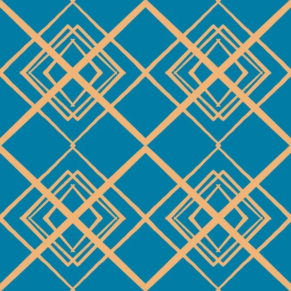 Illustration Seamless Patterns Drawing Orang Diagonal Plaid Repeat Pattern Rough — 图库照片
