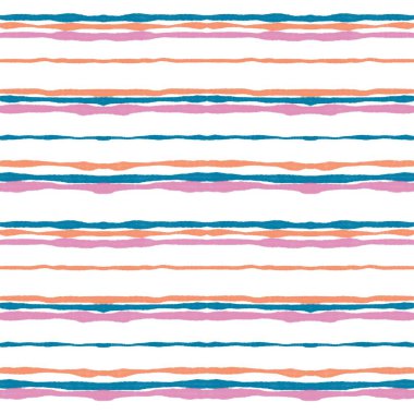 Illustration seamless patterns drawing of green, yellow, orange line striped plaid repeat pattern with rough blush, on white background for fashion fabric textiles, wallpaper, paper wrapping